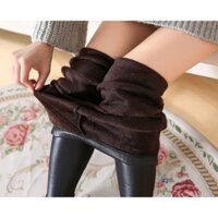Quần Legging nữ mùa đông Quần ấm áp nhung dày Quần Legging da giả Quần mỏng