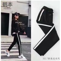 Quần legging nữ sọc trắng