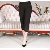 Quần legging ôm dáng đính cườm dáng lửng LG05 - đen,l