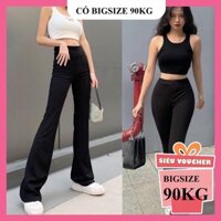 Quần legging ống loe nữ Ngọc Trinh màu đen lưng cao co dãn bốn chiều siêu hách dáng, thời trang nữ Mặc đẹp