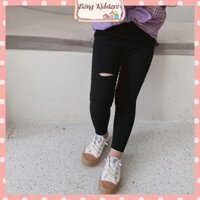Quần legging rách cho bé gái, quần dáng dài bé nữ độ tuổi 5-14 tuổi - SP000326