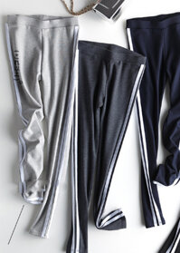 Quần legging tập Yoga kẻ sọc ôm cực đẹp Xám