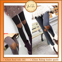 Quần Legging Thun Cotton Đính Hình Trái Tim Ở Gối Ống Ôm Đẹp