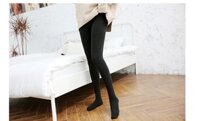 Quần legging vải cotton phối ren kiểu dáng quần tất ôm dáng dành cho nữ