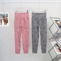 Quần legging yoga liền mạch in họa tiết da báo dành cho nữ quần tập gym thể thao cạp cao