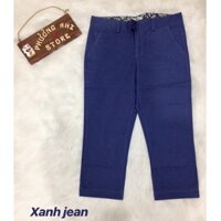 QUẦN LỠ KAKI THUN MÀU XANH JEAN