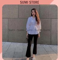 Quần loe jeans skinny màu đen