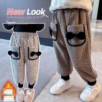 Quần lông cừu bé gái phong cách Hàn Quốc quần legging ấm áp dày dặn cho trẻ em