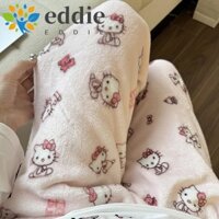 Quần Lông Cừu EDIE Flannel, Quần Pyjama Mèo Kawaii Kitty Gấu, Váy Ngủ Rời Đồ Ngủ Hoạt Hình Quần Vải Co Giãn Nữ