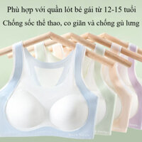 Quần lót bé gái thời kỳ phát triển áo ngực liền mạch phù hợp cho bé 12-15 tuổi, chỉnh áo vest chống sốc lưng đẹp phù hợp cho học sinh thể thao, hồng tím xanh xanh