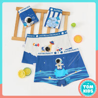 Quần lót bé trai boxer, quần sịp bé trai hoạ tiết phi hành gia chất cotton kháng khuẩn