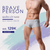 Quần Lót Boxer Nam Brave Person B1168 - Chất Liệu Cotton Cao Cấp Thoáng Mát Kiểu Dáng Thời Trang Trẻ Trung - Xám - S