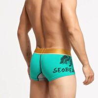 Quần Lót Boxer Thấp Tầng Seobean Nam Cotton Spandex Quần Lót In Hình Chữ U Lồi