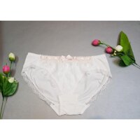 Quần Lót Cao Cấp Phong Cách Nhật Bản 95 Cotton Kết Hợp Viền Ren Đẹp Mê Ly Mẫu Hiện Đại Phong Cách Ngọt Ngào  Mã WL17 - Mid-eo Trắng,M