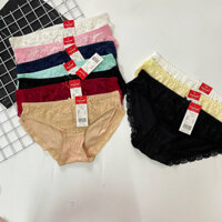 Quần lót cotton nữ xuất dư cao cấp,quần chip nữ phối ren size 40-66kg(set10 quần)