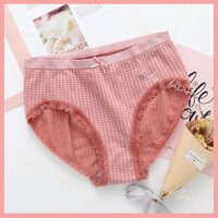 Quần lót cotton phối ren mềm mại co dãn siêu thấm hút - Quần lót nữ dệt kim cao cấp Q118 - Màu Xanh