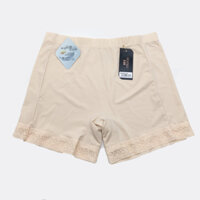 Quần lót cotton thun lạnh dáng đùi mặc váy, mềm mại,thấm hút tốt,cạp cao gen bụng dưới,viền ren không lộ khi mặc đồ - Be