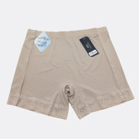 Quần lót cotton thun lạnh dáng đùi mặc váy, mềm mại,thấm hút tốt,cạp cao gen bụng dưới,viền ren không lộ khi mặc đồ - nâu nhạt