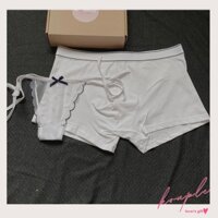 Quần lót đôi KOUPLE , quần lót nam nữ đơn giản chất liệu cotton co giãn, quần lót nữ lọt khe màu trắng