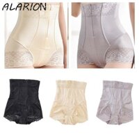 Quần lót giảm béo dây kéo ALARION, Huấn luyện viên thắt lưng màu đen khỏa thân màu tím dành cho nữ Quần lót nâng mông, Quần lót lưng co giãn Dây kéo sau sinh Body Shaper Lady