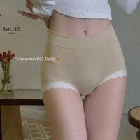 Quần lót liền mạch quần lót nữ 100% cotton đáy quần cao eo tổ ong đào mông thu nhỏ vùng bụng kháng khuẩn thoải mái thoáng khí