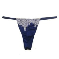 Quần lót lọt khe siêu mát xanh đen phối ren trắng Victoria's Secret TH9380L