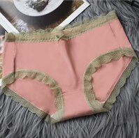 Quần lót lụa băng kháng khuẩn viền ren - Hồng