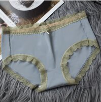 Quần lót lụa băng kháng khuẩn viền ren - Xanh lam