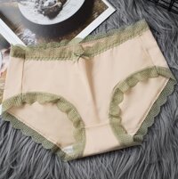 Quần lót lụa băng kháng khuẩn viền ren - Da