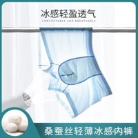 Quần lót nam bằng lụa tơ tằm mulberry, không đường may, thoáng khí, mỏng, sexy, trong suốt, bán buôn