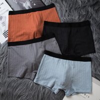 Quần lót nam Boxer Cotton co dãn 4 chiều Thông hơi thấm hút - Đen,L