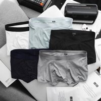 Quần Lót Nam Boxer UNIQLO ĐÙI Chất Vải Lụa Chấm Cotton 4 Chiều Cực Mịn Và Mát hàng xuất xịn chính hãng