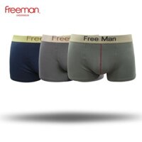 Quần lót nam cotton boxer Freeman [Combo 3] BO502 - Giao combo đai lưng kiểu ngẫu nhiên