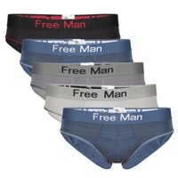 Quần lót nam Freeman, chất liệu thun lạnh thoáng mát [Combo 5] 6018 - size M
