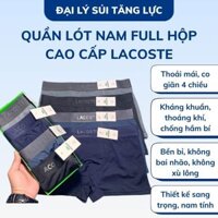 Quần Lót Nam Full Hộp Cao Cấp [ Combo 4C ] Quần Sịp Đùi Nam Chất Thun Lạnh Co Giãn 4 Chiều ,Kháng Khuẩn  Set 4 Màu LAC02