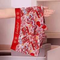 Quần lót nam màu đỏ năm con rồng, cotton nguyên chất, xu hướng quốc gia múa sư tử, quần boxer nam, quần boxer cưới trẻ trung WFPS