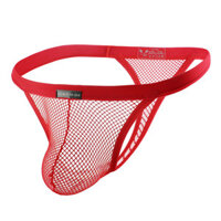 Quần lót nam màu trơn polyester thoáng khí LƯỚI CẠP thấp Quần thun nam gợi cảm