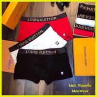 Quần Lót Nam-Quần sịp nam LV logo in,họa tiết thêu chất vải cotton thoáng có 3 màu giống ảnh