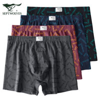 Quần lót nam trung niên Septwolves, quần boxer rộng rãi bằng cotton nguyên chất cho bố, kích thước lớn, 100% cotton, quần boxer nam/3.29