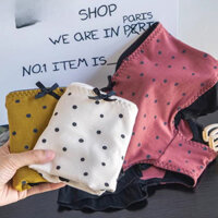 Quần lót nữ cạp cao quần lót bó sát chấm bi xù