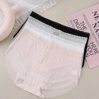Quần lót nữ combo5quần 5 quần lụa kháng khuẩn viền sóng gân tăm chất lưới tàng hình
