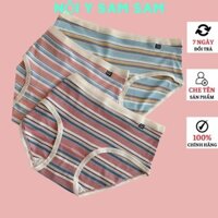 Quần Lót Nữ Cotton Sọc Ngang Đáy Lót Kháng Khuẩn Hàng VNXK Nhẹ Nhàng Thoáng Mát Size 35-55kg SAM SAM