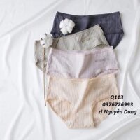 Quần Lót Nữ Cotton Sợi Dọc Kháng Khuẩn Ngang Eo  Q113  Hàng Loại Đẹp. - Xám đen - M