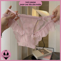 Quần Lót Nữ Ren Phối Dây Khoét Hông Viền Bèo Mềm Mịn Quyến Rũ Gợi Cảm Q3570 - Thủy Bikini