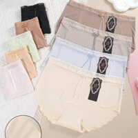 Quần lót nữ (set 5 quần) su lạnh viền sóng gân tăm lưng phối ren mã 1817