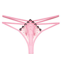 Quần lót nữ thêu ren lọt khe 2 dây nhiều màu - hồng