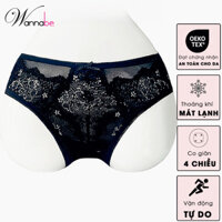 Quần lót nữ WANNABE quần chíp lưới phối ren hoa xinh xắn ôm 3/4 mông nữ tính xinh đẹp  QLR10