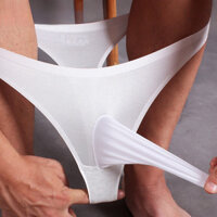 Quần lót sexy nam siêu mỏng bằng lụa băng trong suốt với tất JJ Thong T-back