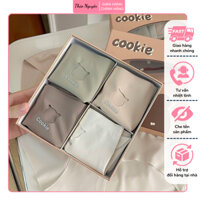 Quần lót su kháng khuẩn, hộp 4 cái quần lót nữ họa tiết Gấu Cookie cao cấp, quần lót không viền