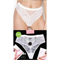 (Quần lót XS) - Quần lót trắng lưng cao đính đá, lọt khe siêu  (727), mông 87-90cm - Victoria's Secret USA